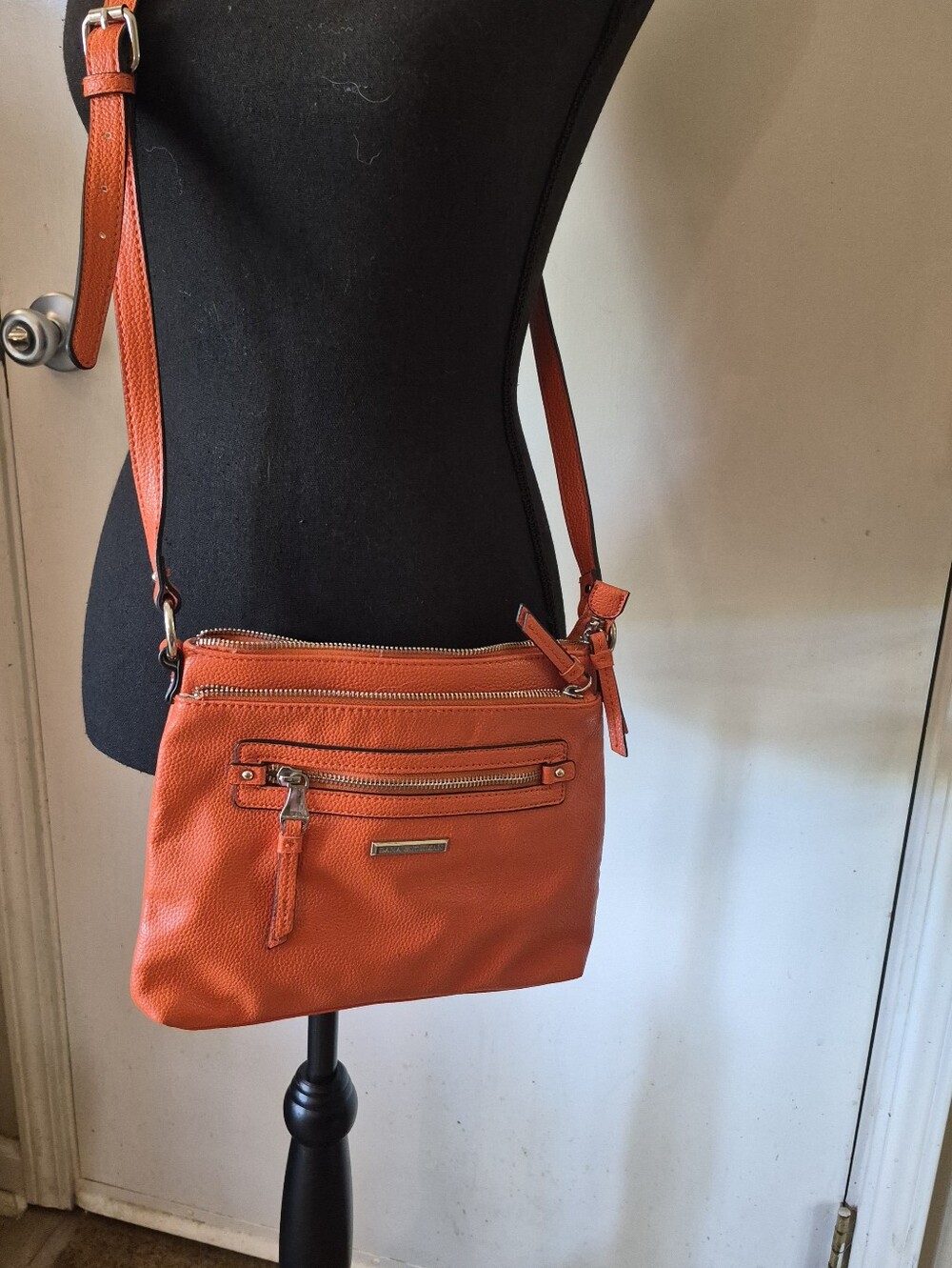 Dana Buchman Orange Faux Leather Crossbody Bag - Women's Everyday Shoulder Bag